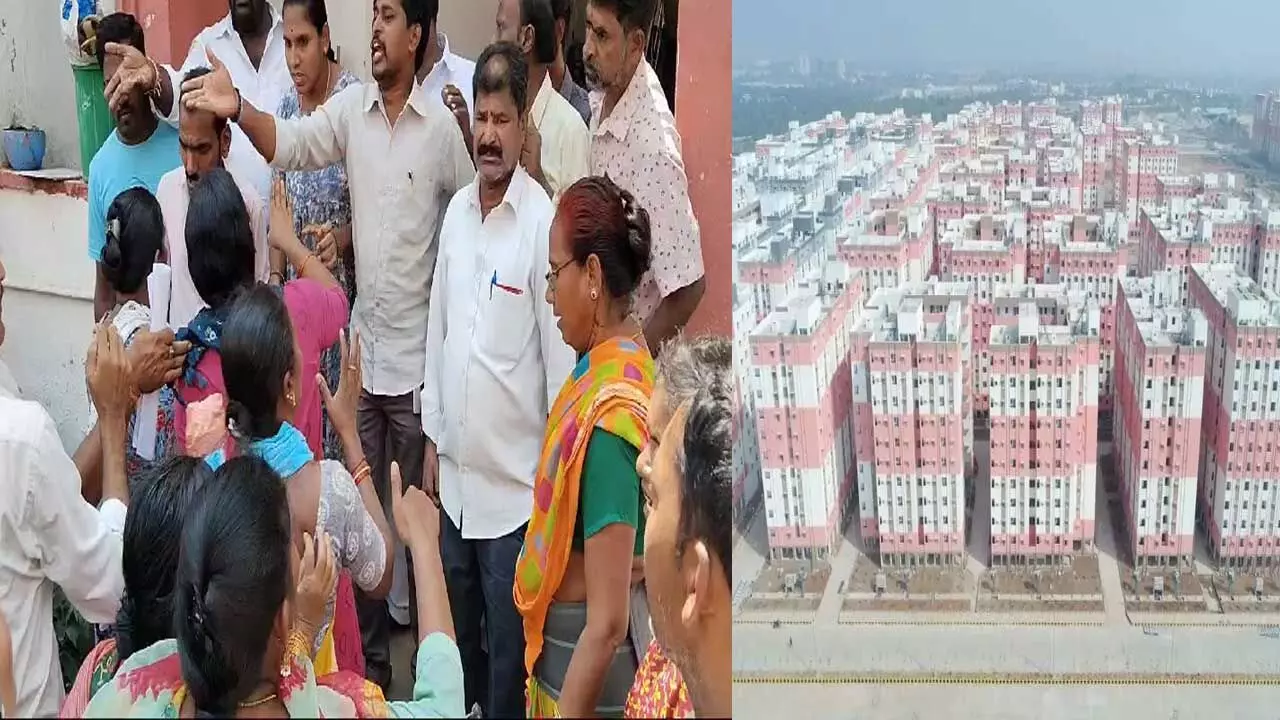 Medchal District : మేడ్చల్ లో డబుల్ బెడ్ ఇండ్ల వద్ద ఉద్రిక్తత Medchal District : మేడ్చల్ లో డబుల్ బెడ్ ఇండ్ల వద్ద ఉద్రిక్తత
