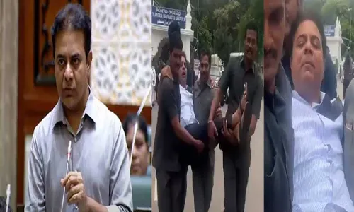 TG Assembly : అసెంబ్లీలో కేటీఆర్ కామెంట్స్తో దుమారం TG Assembly : అసెంబ్లీలో కేటీఆర్ కామెంట్స్తో దుమారం