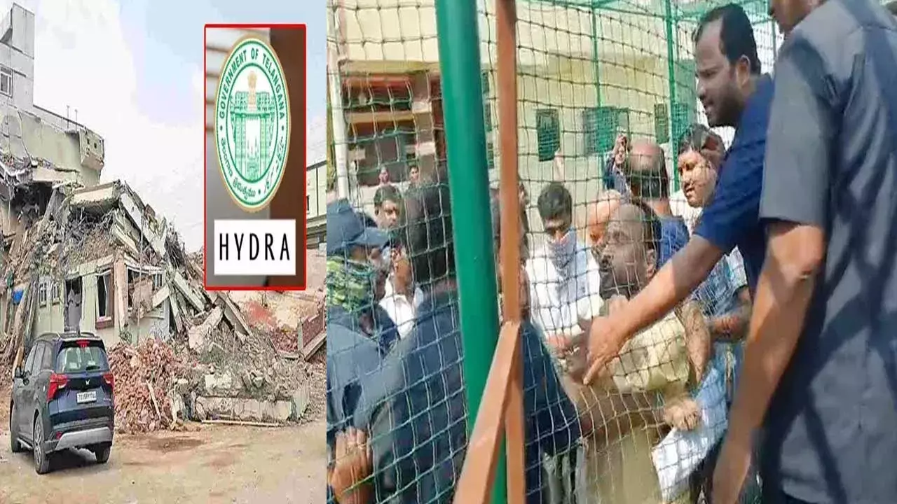 BRS Leaders : హైడ్రా ఆఫీసర్లపై బీఆర్ఎస్ నేతల దాడి యత్నం BRS Leaders : హైడ్రా ఆఫీసర్లపై బీఆర్ఎస్ నేతల దాడి యత్నం