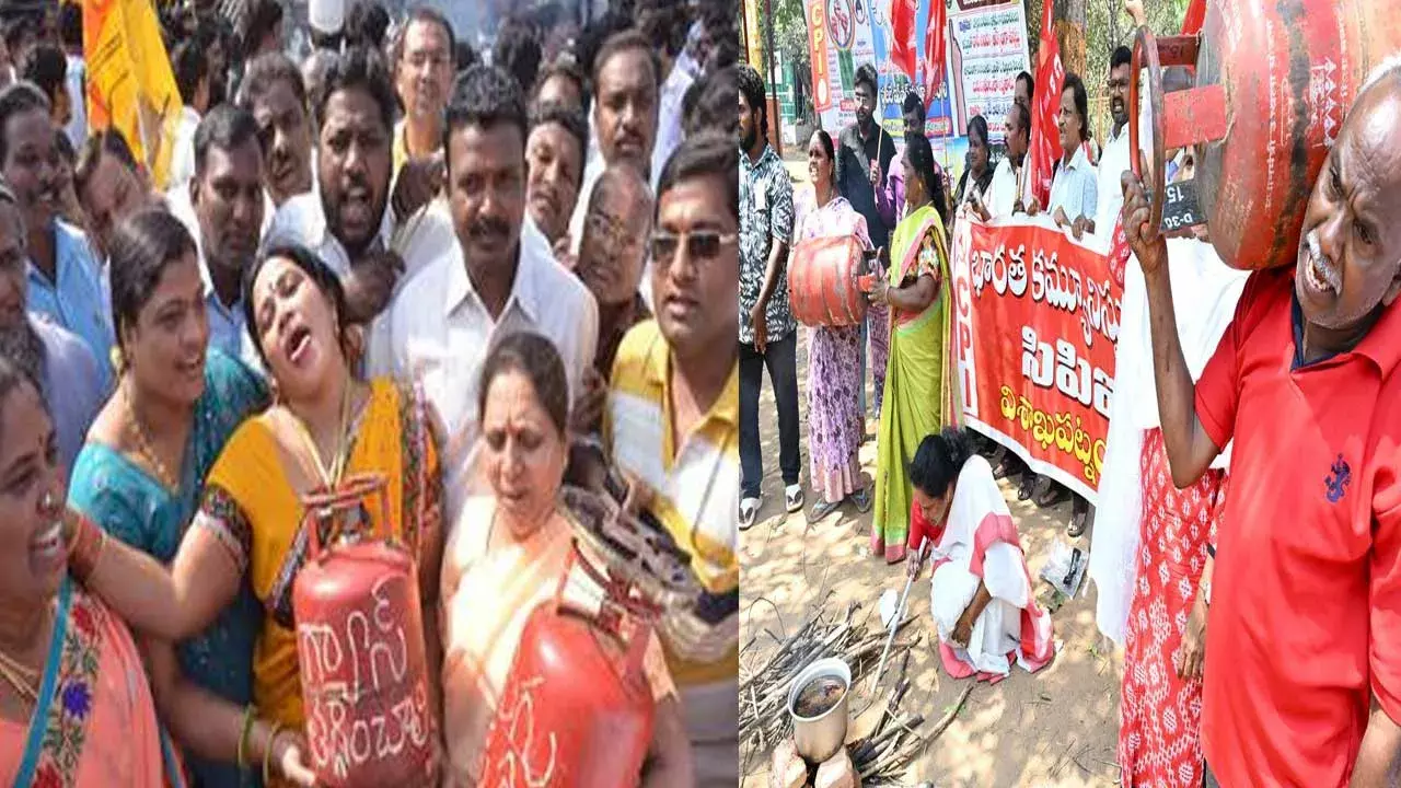 Srikakulam : గ్యాస్ ధరలపై సీపీఎం ఆందోళనలు Srikakulam : గ్యాస్ ధరలపై సీపీఎం ఆందోళనలు