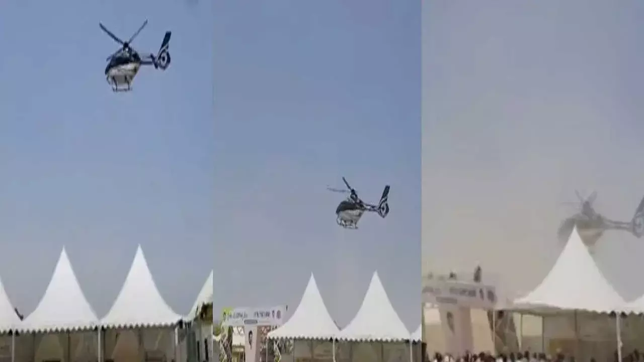 TG : హెలికాప్టర్ లో మంత్రులు.. సభా ప్రాంగణంలో దుమ్ముదుమారం