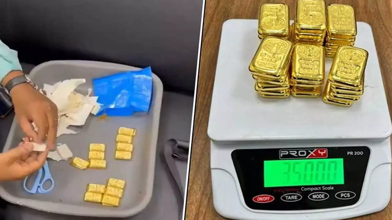Gold Seized : శంషాబాద్ ఎయిర్ పోర్టులో 3.5 కిలోల బంగారం పట్టివేత Gold Seized : శంషాబాద్ ఎయిర్ పోర్టులో 3.5 కిలోల బంగారం పట్టివేత