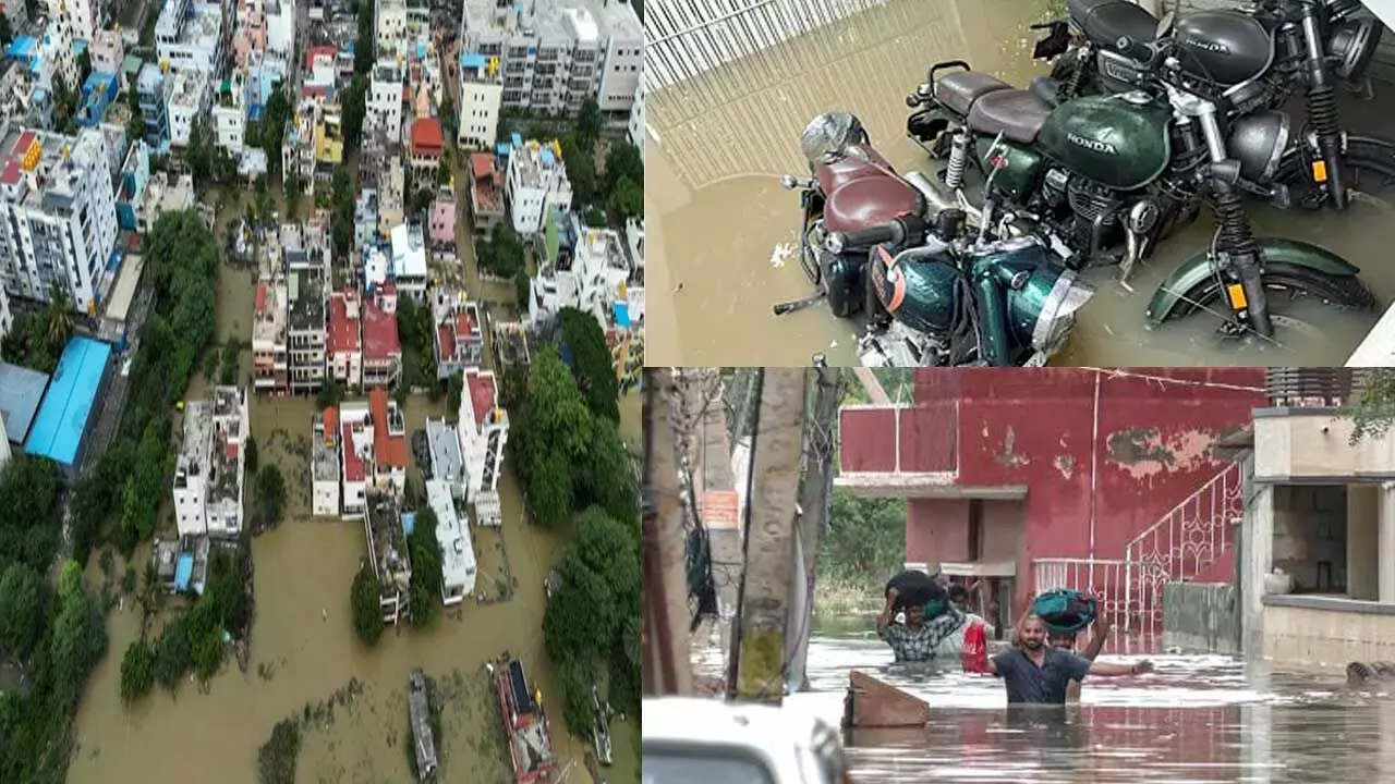 Bengaluru : వరద నీటిలోనే బెంగళూరు.. జనం అష్టకష్టాలు Bengaluru : వరద నీటిలోనే బెంగళూరు.. జనం అష్టకష్టాలు