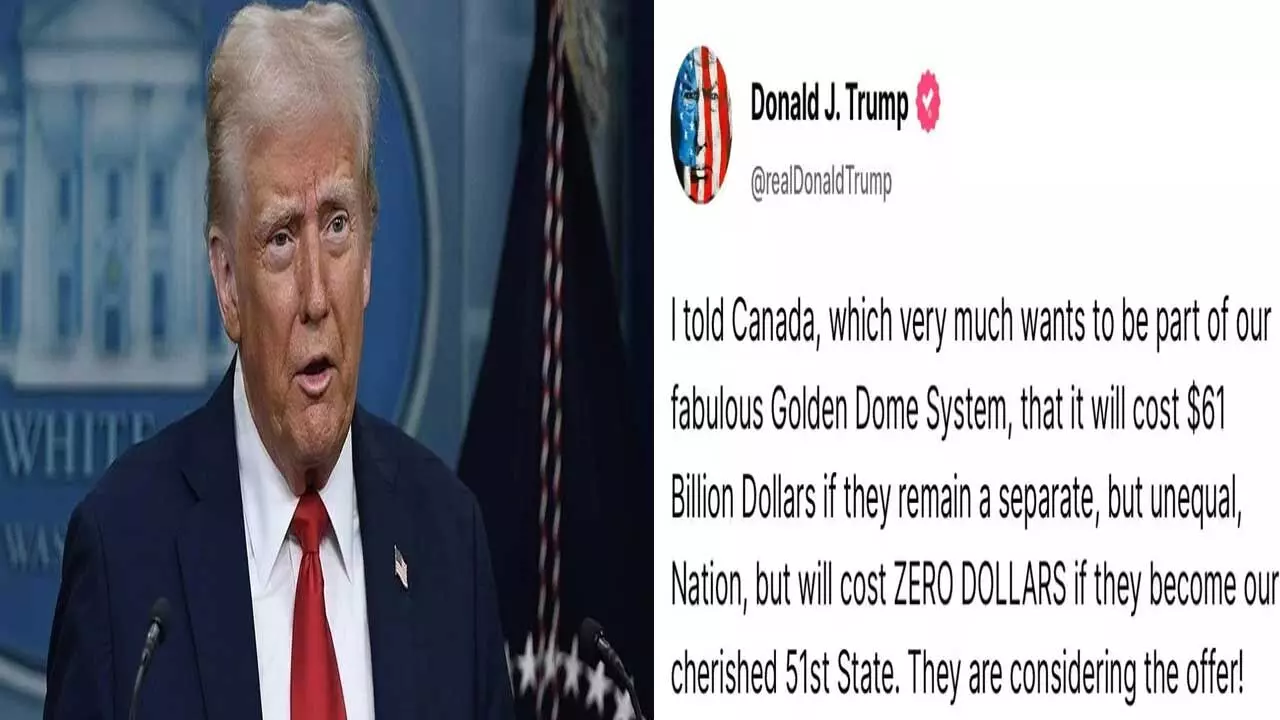 Trump : కెనడాకు గోల్డెన్ డోమ్ ఆఫర్ Trump : కెనడాకు గోల్డెన్ డోమ్ ఆఫర్