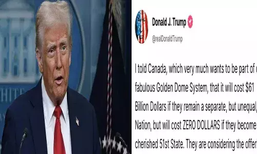 Trump : కెనడాకు గోల్డెన్ డోమ్ ఆఫర్ Trump : కెనడాకు గోల్డెన్ డోమ్ ఆఫర్