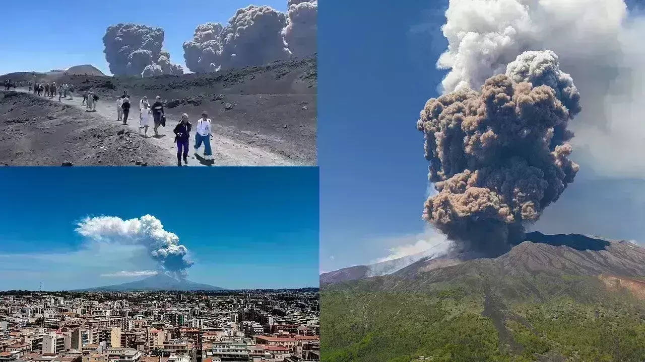 Volcano Erupts :  బద్దలైన అగ్నిపర్వతం..పరుగులు పెట్టిన పర్యాటకులు