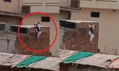 Uttar Pradesh : ప్రియుడితో ఉండగా వచ్చిన భర్త.. బిల్డింగ్ పైనుంచి దూకేసింది