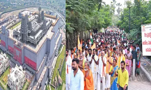 Yadadri : కన్నుల పండుగగా యాదాద్రి కొండపై గిరి ప్రదక్షిణ