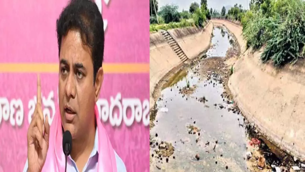 KTR : కరువు కాదు.. కాంగ్రెస్ కాటేసింది - కేటీఆర్ KTR : కరువు కాదు.. కాంగ్రెస్ కాటేసింది - కేటీఆర్