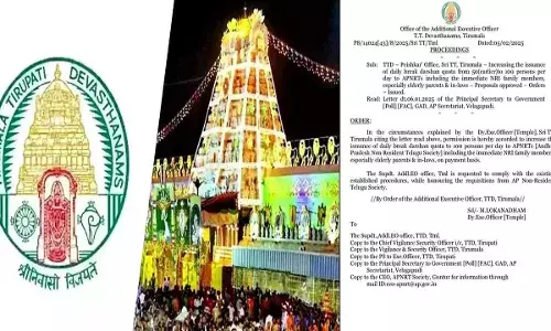 TTD : ఎన్ఆర్ఐలకు టీటీడీ గుడ్ న్యూస్.. వీఐపీ బ్రేక్ దర్శనం కోటా 100కు పెంపు TTD : ఎన్ఆర్ఐలకు టీటీడీ గుడ్ న్యూస్.. వీఐపీ బ్రేక్ దర్శనం కోటా 100కు పెంపు