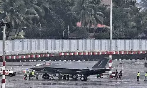 Tiruvanantapuram: ఐదు వారాల తర్వాత తిరిగి ఆకాశంలోకి ఎగిరిన F-35B ఫైటర్ జెట్