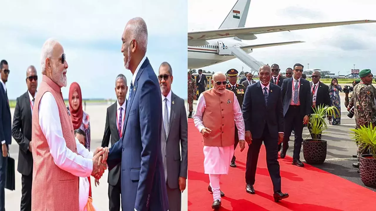 PM Narendra Modi : మాల్దీవులు చేరుకున్న ప్రధాని నరేంద్రమోదీ PM Narendra Modi : మాల్దీవులు చేరుకున్న ప్రధాని నరేంద్రమోదీ