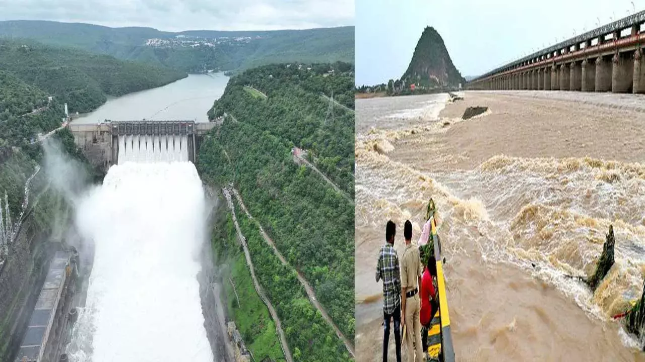 Krishna River : కృష్ణా నదికి పోటెత్తుతున్న వరద.. గేట్లను ఎత్తి నీరు విడుదల.. Krishna River : కృష్ణా నదికి పోటెత్తుతున్న వరద.. గేట్లను ఎత్తి నీరు విడుదల..