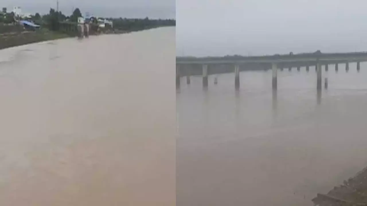 Godavari : బాసర వద్ద గోదావరికి పోటెత్తిన వరదలు.. స్థానికుల భయాందోళన.. Godavari : బాసర వద్ద గోదావరికి పోటెత్తిన వరదలు.. స్థానికుల భయాందోళన..