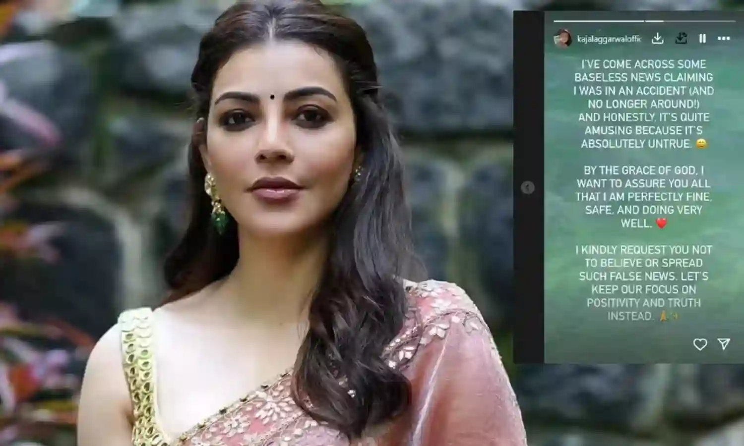 Kajal Aggarwal : నేను క్షేమంగా ఉన్నాను.. ఆ వార్తలపై స్పందించిన కాజల్ Kajal Aggarwal : నేను క్షేమంగా ఉన్నాను.. ఆ వార్తలపై స్పందించిన కాజల్