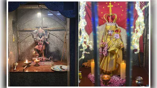 Kali Mata: కాళీమాత విగ్ర‌హానికి మేరీమాత అలంక‌ర‌ణ‌..