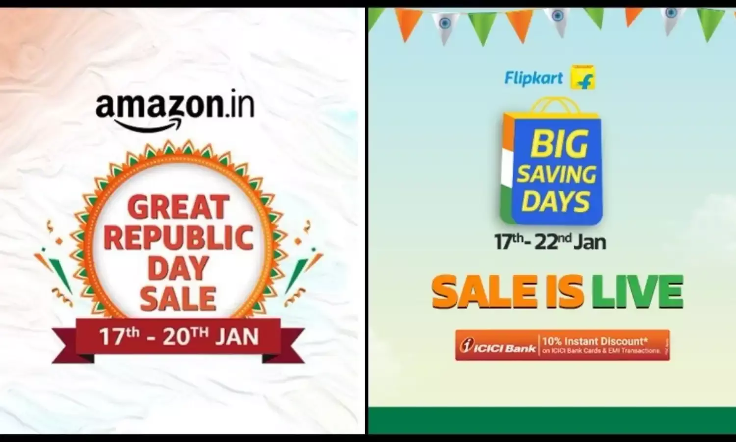 Republic Day Sale: రిపబ్లిక్ డే వేళ రియల్ ధమాకా..ఆన్‌లైన్ మార్కెట్ లో ఆఫర్ల సునామీ..అన్నీ సగం ధరకే.