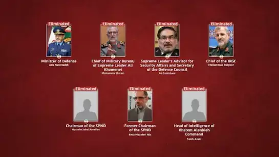 Operation Roaring Lion: ఖమేనీ ఒక్కడే కాదు , మరో ఏడుగురు టాప్ కమాండర్లు ఖతం! Operation Roaring Lion: ఖమేనీ ఒక్కడే కాదు , మరో ఏడుగురు టాప్ కమాండర్లు ఖతం!