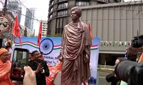 Swami Vivekananda Statue: సియాటెల్‌లో స్వామి వివేకానంద విగ్రహ ఆవిష్కరణ..